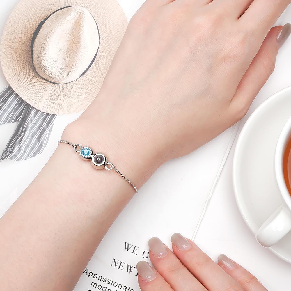Benutzerdefiniertes Projektions-geburtsstein-armband, Einfaches, Einzigartiges Geschenk Für Sie - ihrenamenskettede