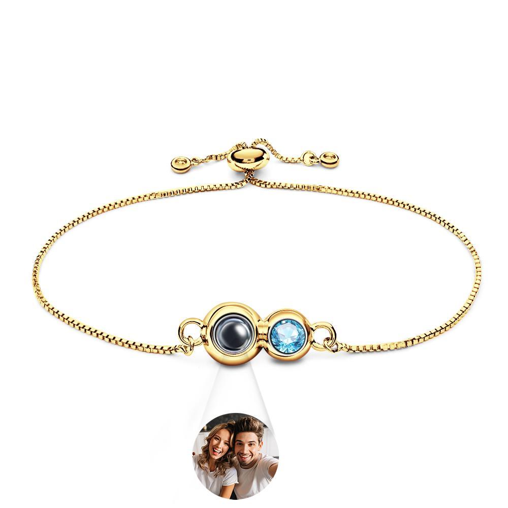 Benutzerdefiniertes Projektions-geburtsstein-armband, Einfaches, Einzigartiges Geschenk Für Sie - ihrenamenskettede