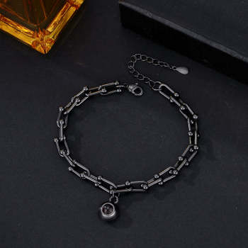 Personalisiertes Armband Mit Projiziertem Bild Und Rundem Anhänger. Hübsches Weihnachtsgeschenk Für Den Ehemann - ihrenamenskettede