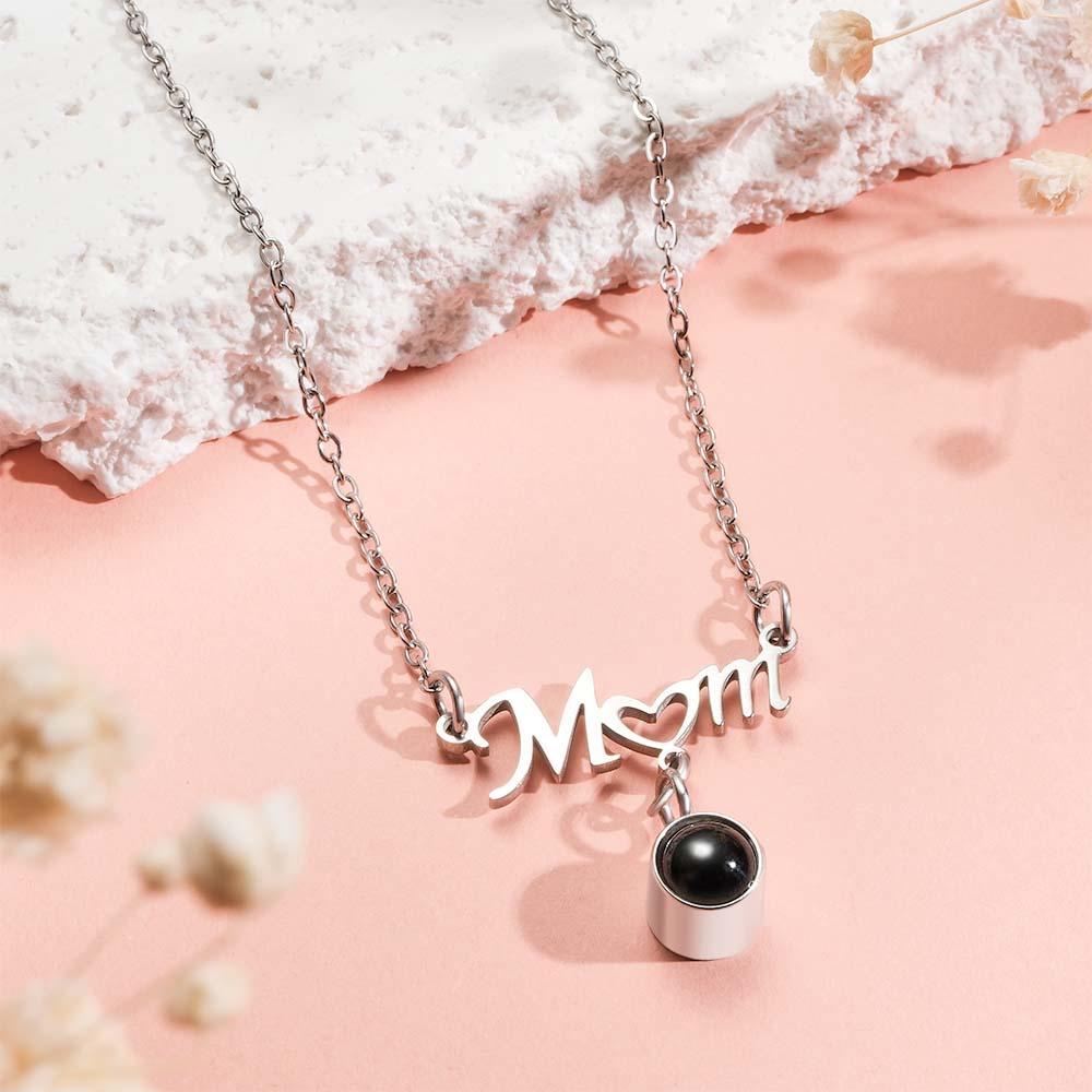 Benutzerdefinierte Fotoprojektion Liebe Herz Mama Thema Schmuck Anhänger Geschenk Für Mama - ihrenamenskettede