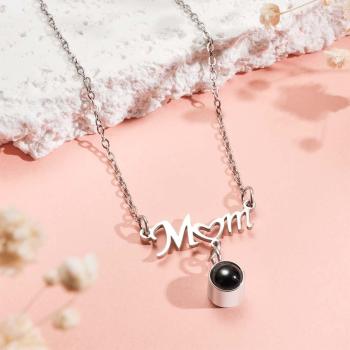 Benutzerdefinierte Fotoprojektion Liebe Herz Mama Thema Schmuck Anhänger Geschenk Für Mama - ihrenamenskettede