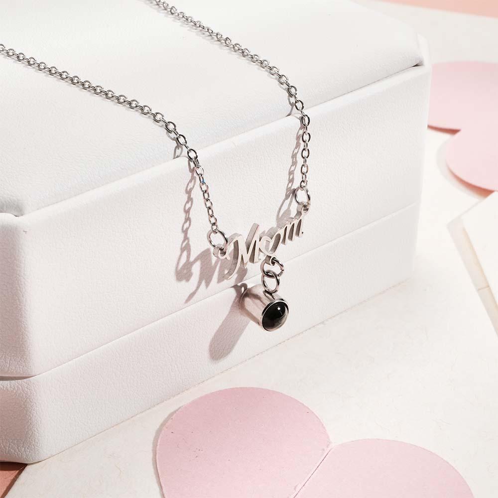 Benutzerdefinierte Fotoprojektion Liebe Herz Mama Thema Schmuck Anhänger Geschenk Für Mama - ihrenamenskettede