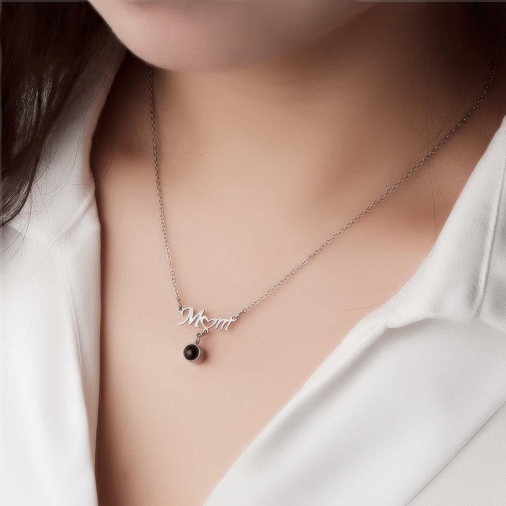 Benutzerdefinierte Fotoprojektion Liebe Herz Mama Thema Schmuck Anhänger Geschenk Für Mama - ihrenamenskettede