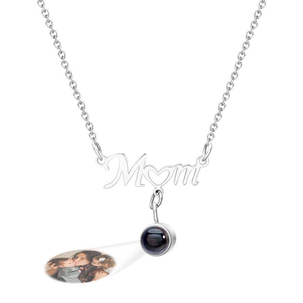 Benutzerdefinierte Fotoprojektion Liebe Herz Mama Thema Schmuck Anhänger Geschenk Für Mama - ihrenamenskettede