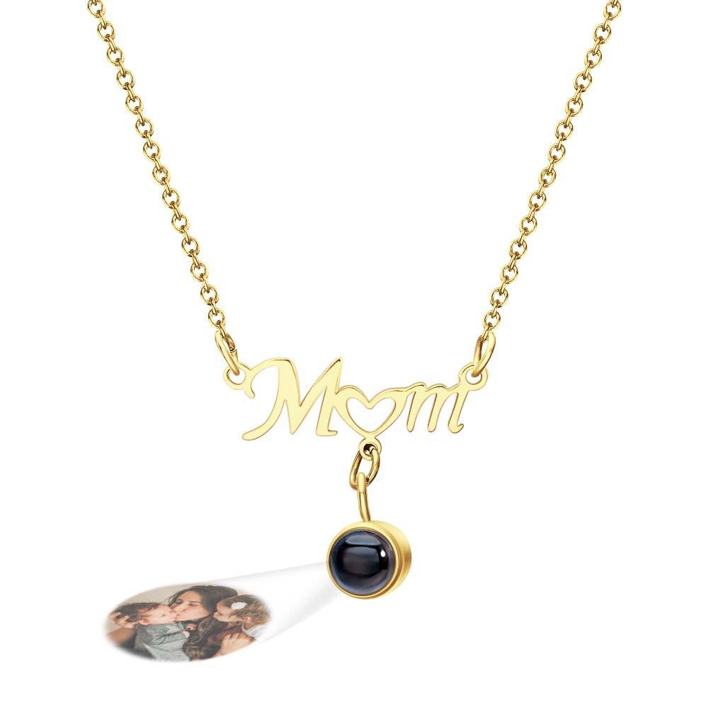 Benutzerdefinierte Fotoprojektion Liebe Herz Mama Thema Schmuck Anhänger Geschenk Für Mama - ihrenamenskettede