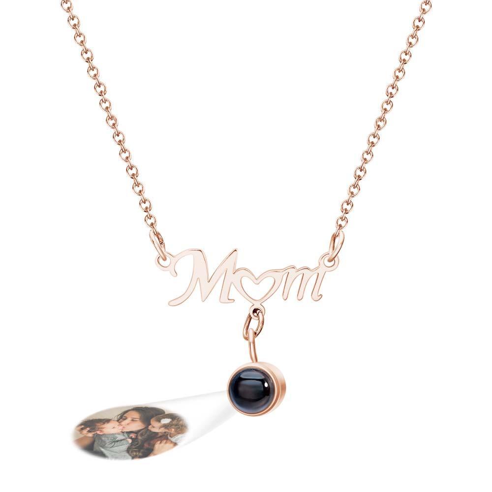 Benutzerdefinierte Fotoprojektion Liebe Herz Mama Thema Schmuck Anhänger Geschenk Für Mama - ihrenamenskettede