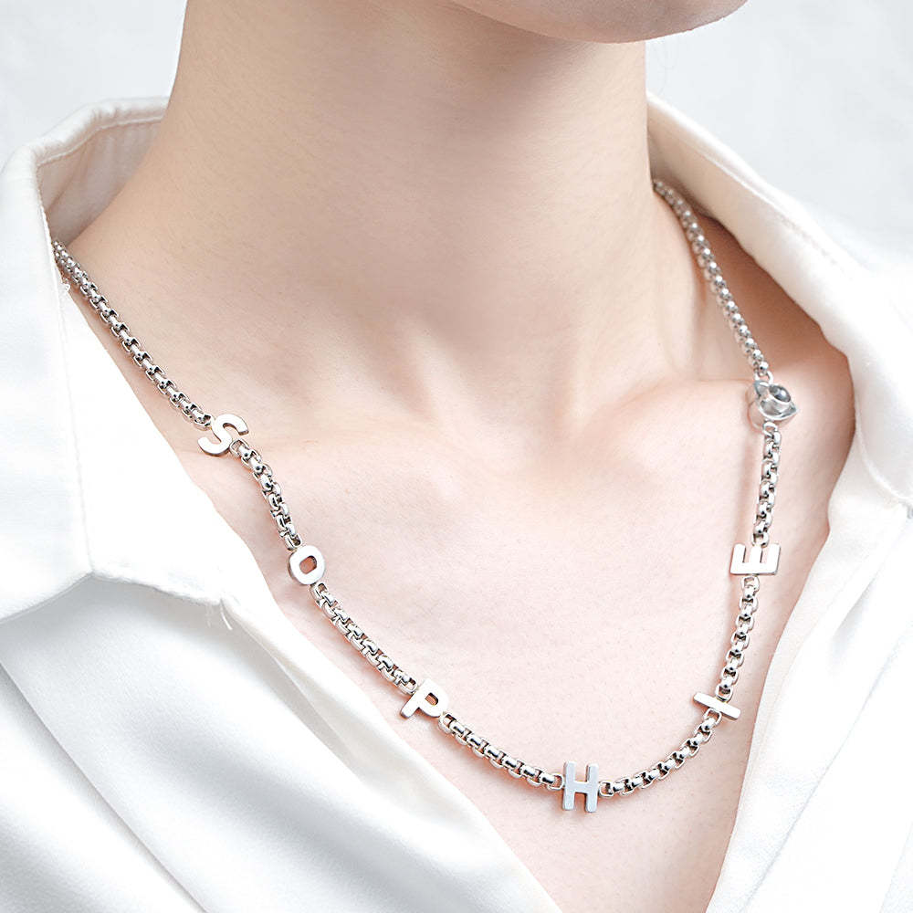 Personalisierte Namenskette Mit Projektionsfoto, Personalisierter Projektiver Anhänger, Geschenk Für Sie - ihrenamenskettede