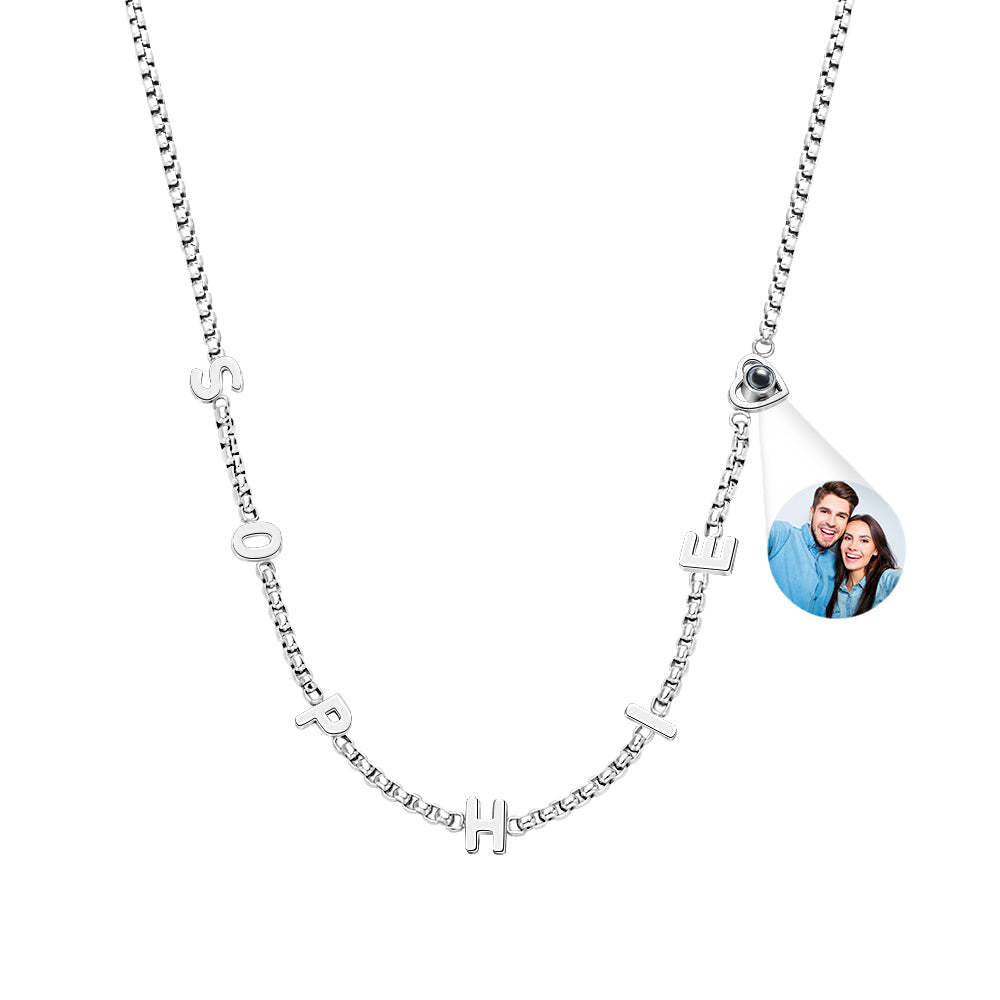 Personalisierte Namenskette Mit Projektionsfoto, Personalisierter Projektiver Anhänger, Geschenk Für Sie - ihrenamenskettede
