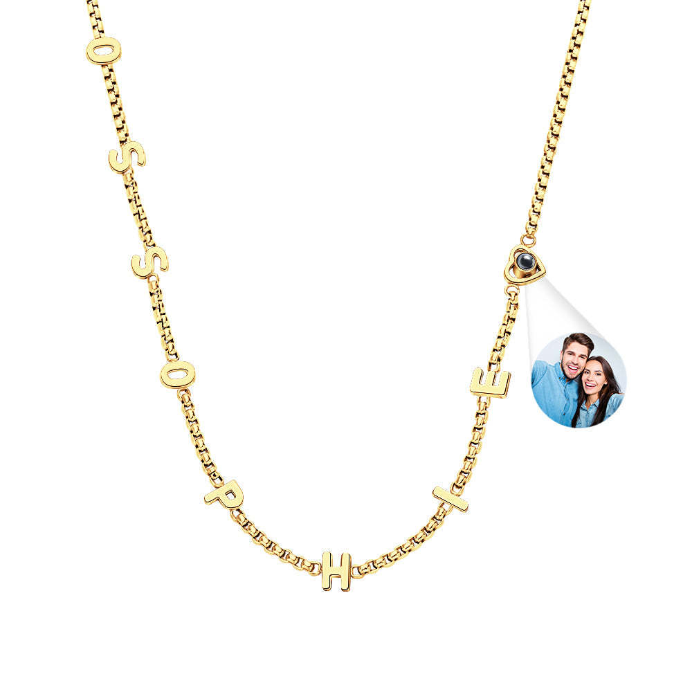 Personalisierte Namenskette Mit Projektionsfoto, Personalisierter Projektiver Anhänger, Geschenk Für Sie - ihrenamenskettede