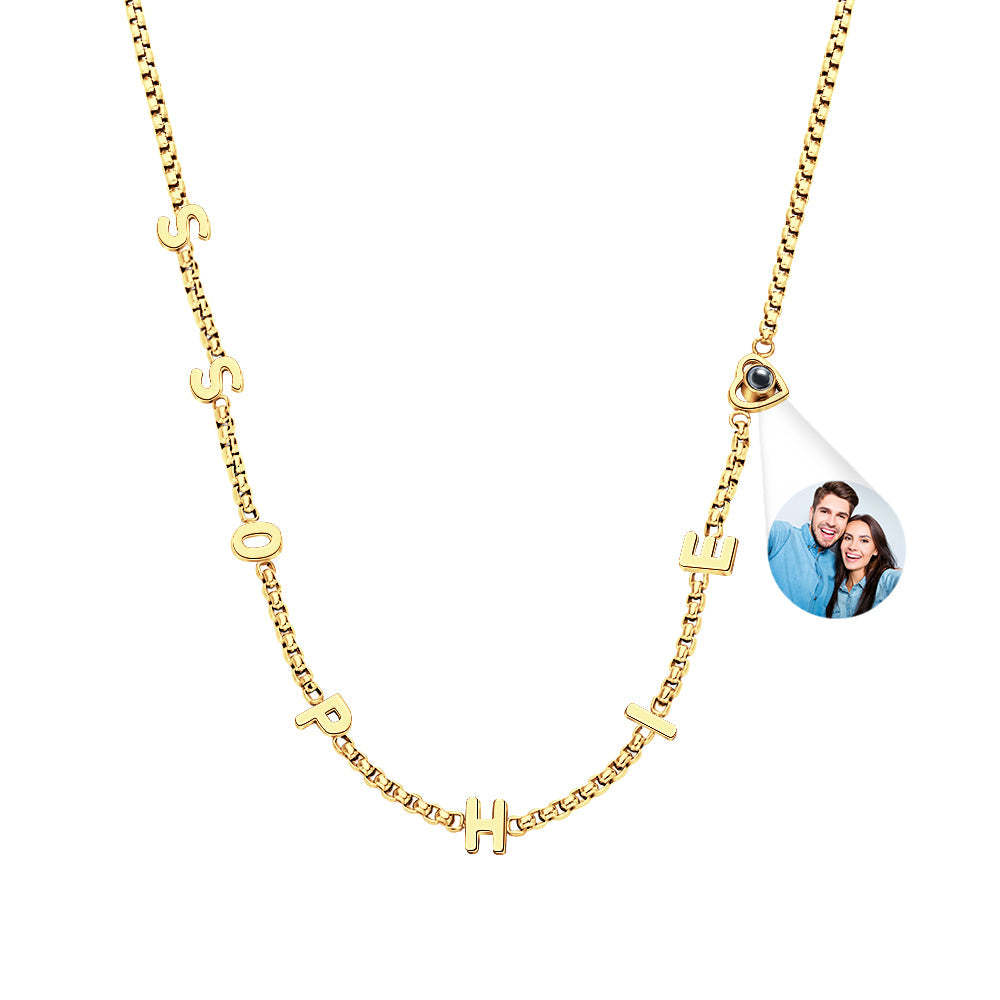 Personalisierte Namenskette Mit Projektionsfoto, Personalisierter Projektiver Anhänger, Geschenk Für Sie - ihrenamenskettede