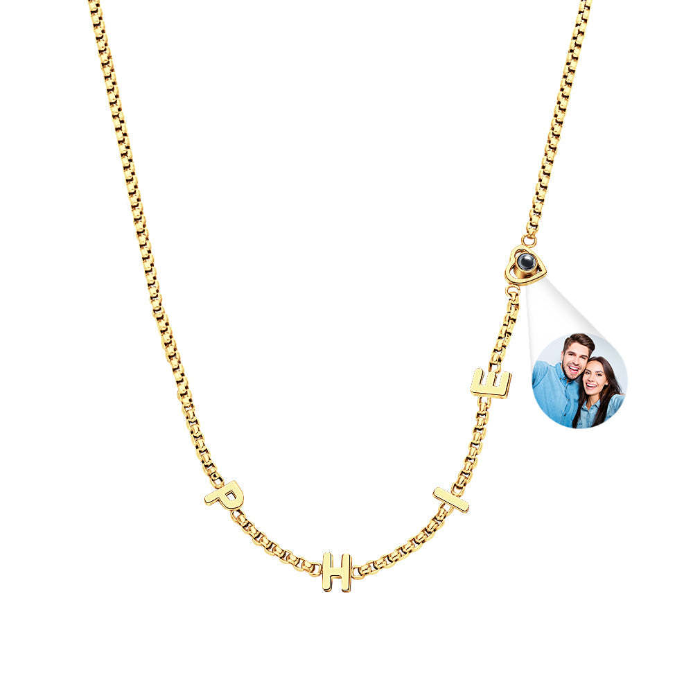 Personalisierte Namenskette Mit Projektionsfoto, Personalisierter Projektiver Anhänger, Geschenk Für Sie - ihrenamenskettede