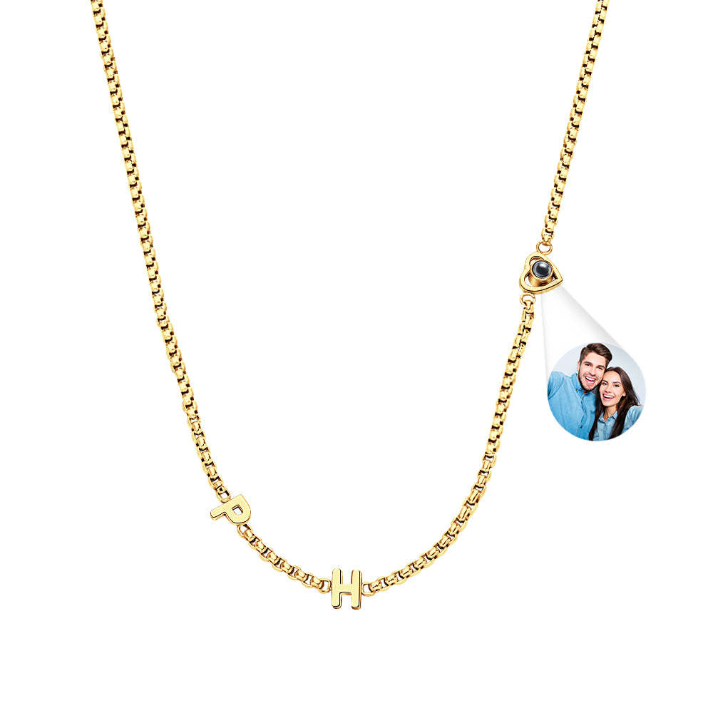 Personalisierte Namenskette Mit Projektionsfoto, Personalisierter Projektiver Anhänger, Geschenk Für Sie - ihrenamenskettede
