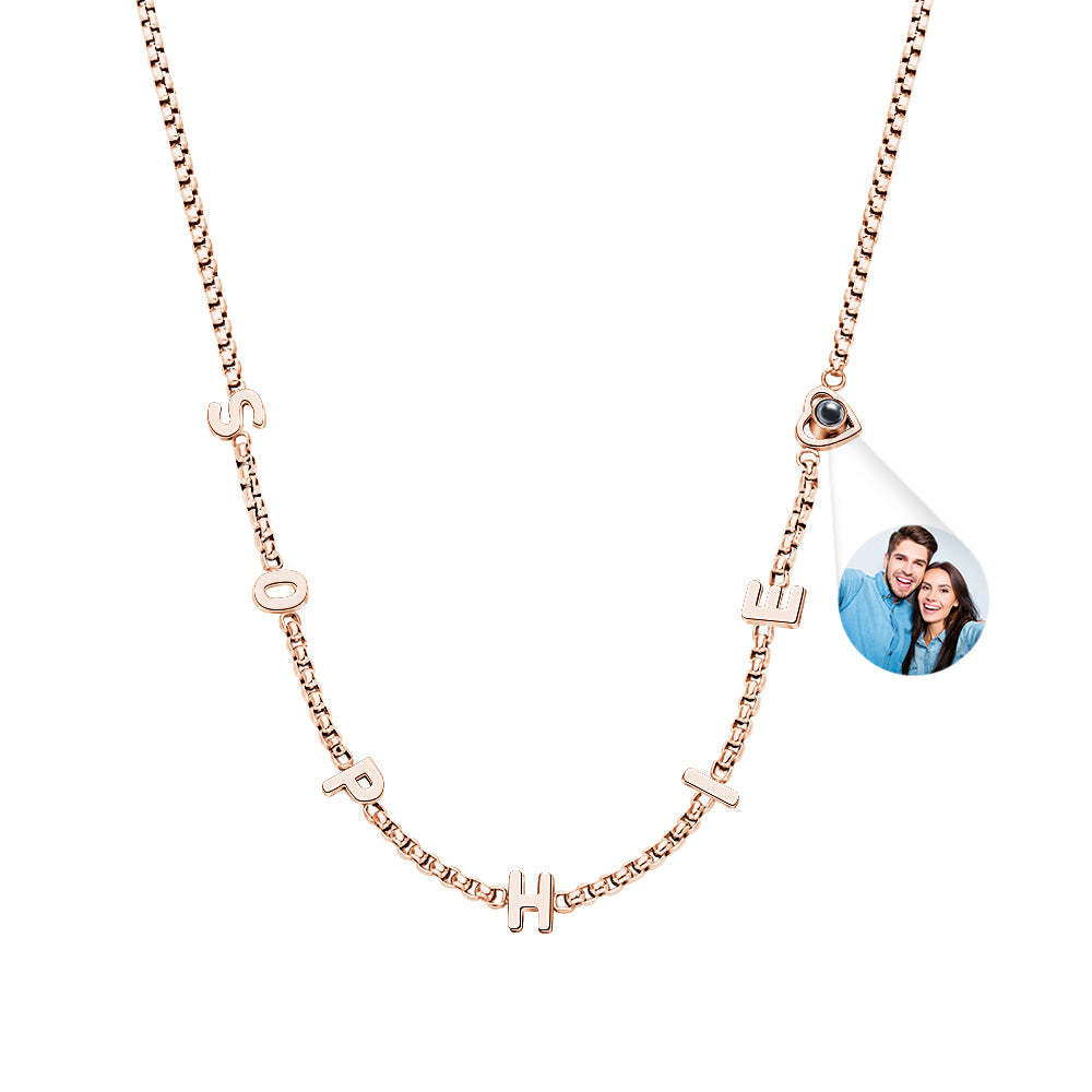 Personalisierte Namenskette Mit Projektionsfoto, Personalisierter Projektiver Anhänger, Geschenk Für Sie - ihrenamenskettede