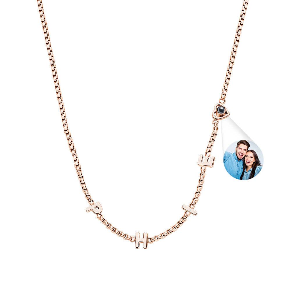 Personalisierte Namenskette Mit Projektionsfoto, Personalisierter Projektiver Anhänger, Geschenk Für Sie - ihrenamenskettede