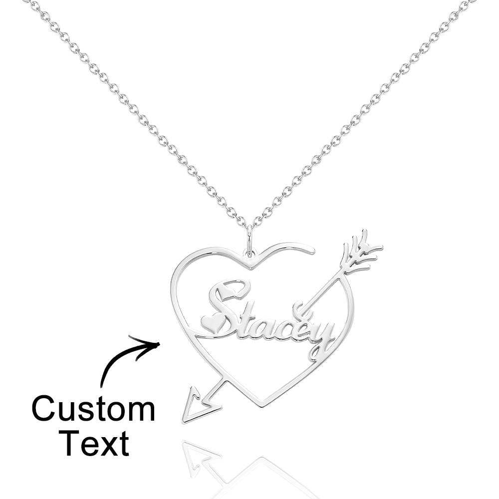 Benutzerdefinierte Gravierte Halskette Amor Liebe Name Halskette Geburtstagsgeschenk - ihrenamenskettede