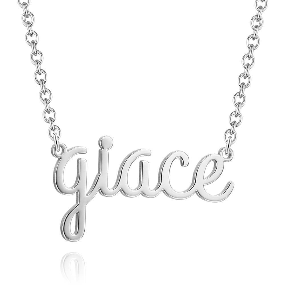 Personalized Lower Case Letter Name Necklace Silver