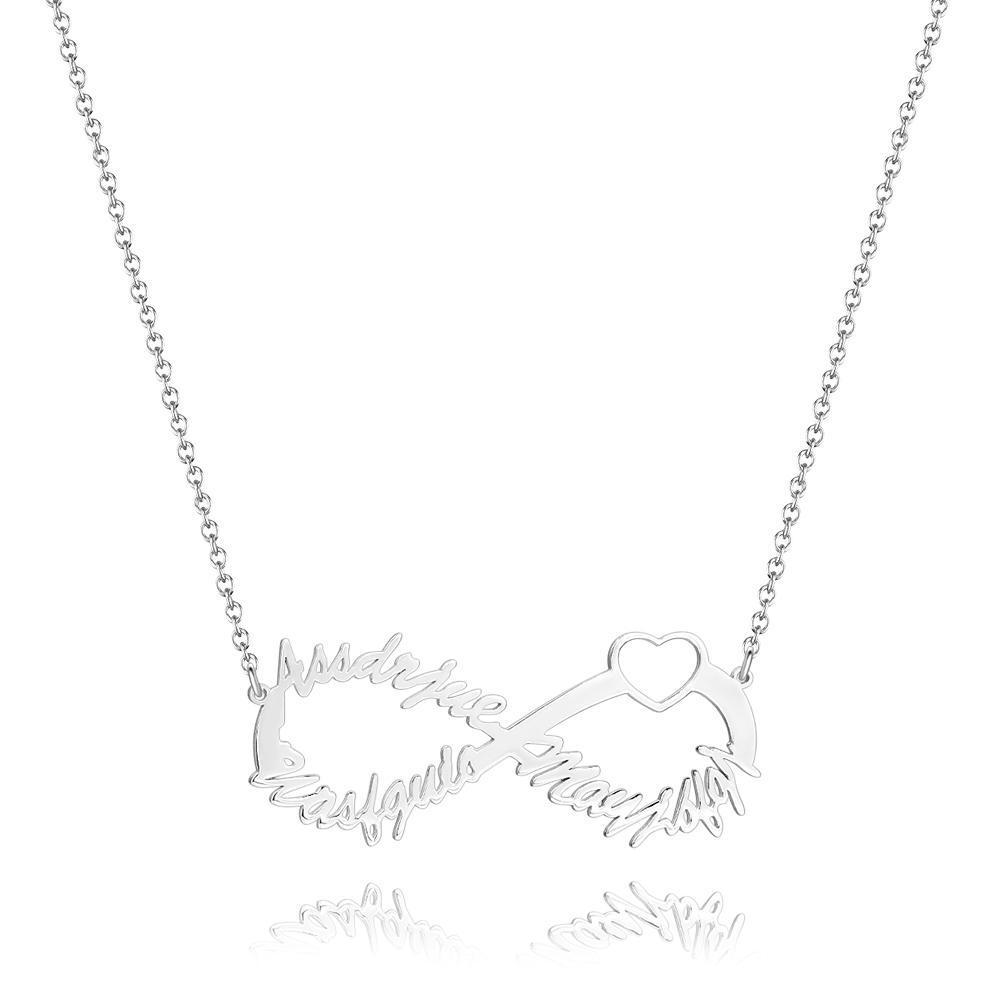 Namenshalskette Mit Herz Geschenk-Halskette Zierliche Namenshalskette Fünf Namen Rose Vergoldet