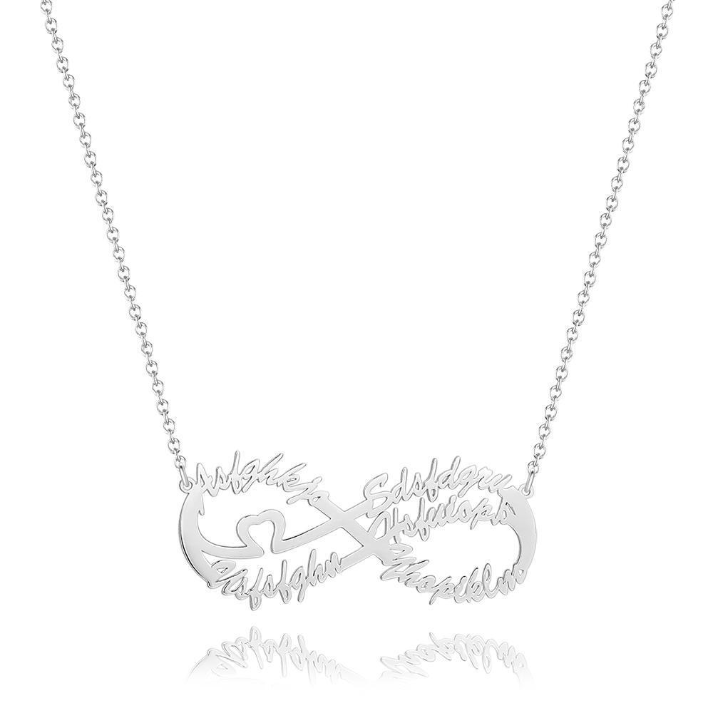Namenshalskette Mit Herz Geschenk-Halskette Zierliche Namenshalskette Fünf Namen