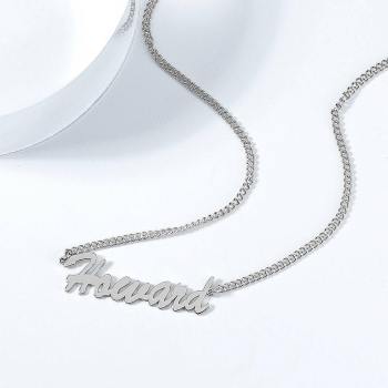 Personalisierte Namenshalskette, Ihr Namensschmuck Platin Plattiert - Silber