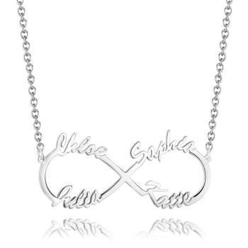 Namens-Halskette Infinity Four Names , Perfektes Geschenk