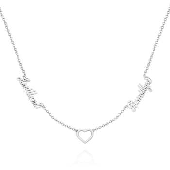 Namenshalskette Doppelnamen-Halskette Erinnerungsgeschenk Für Mama Silber