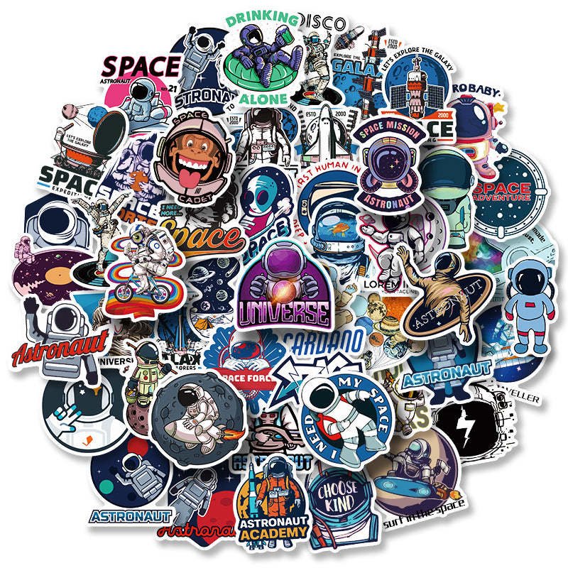 50 Stück Aufkleber-set Astronaut 4–6 Cm - ihrenamenskettede