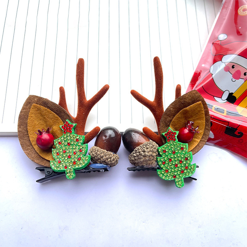 Weihnachtliche Rentiergeweih-haarspangen, Bezaubernde Weihnachts-haarspangen Mit Hirschohren, Festliche Haaraccessoires (2 Für 1!) - namenecklacede
