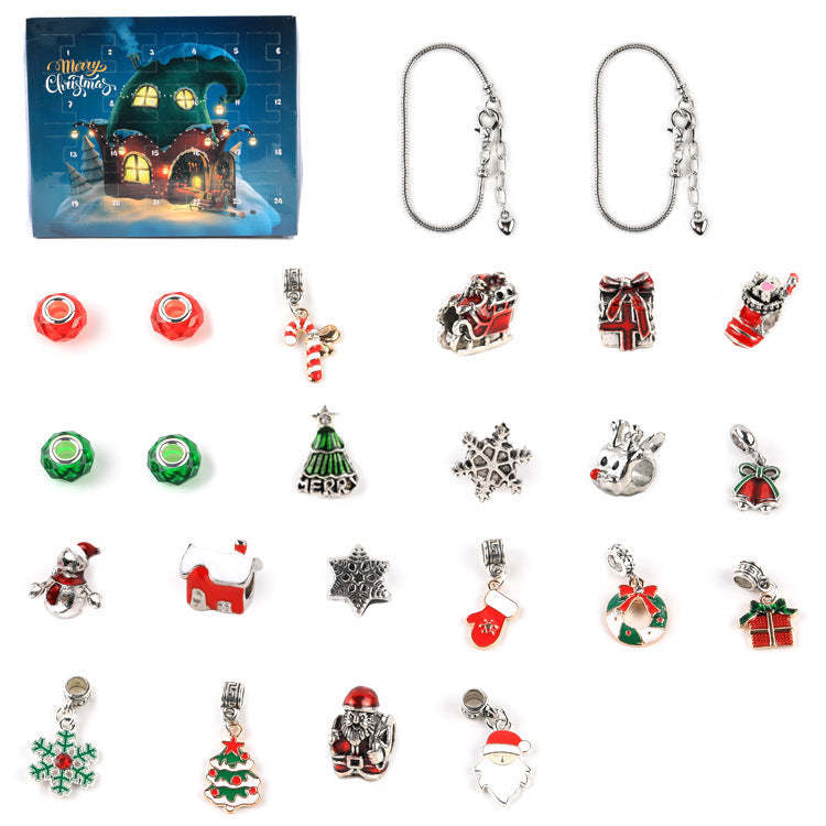 Weihnachts-charm-überraschungsbox-armband, Weihnachten, 24-tage-countdown, Blind-box-armband, Diy-charms, Weihnachtsgeschenke - ihrenamenskettede