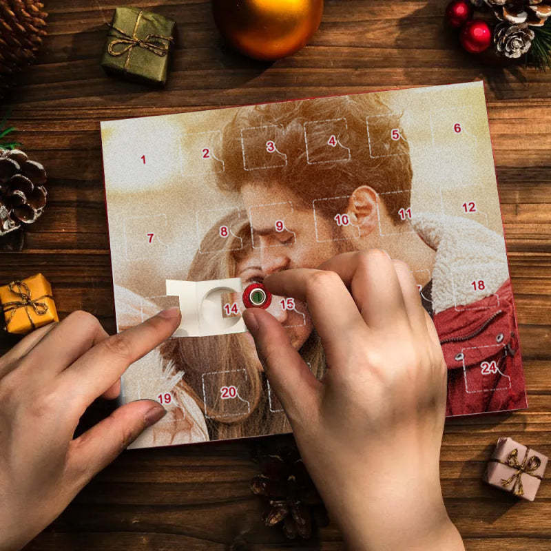 Personalisierter Fotoschmuck, Adventskalender, Fotoanhänger, Weihnachtsüberraschung, Blindbox-armband, 24-kalender-countdown-geschenkbox-armband - ihrenamenskettede