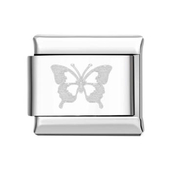 Italienischer Charm-anhänger „grauer Schmetterling“ Für Italienische Charm-armbänder Composable Link - ihrenamenskettede