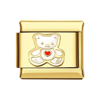 Italienischer Charm-anhänger „weißer Bär“ Aus Gold Für Italienische Charm-armbänder Composable Link - ihrenamenskettede