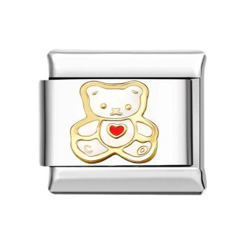 Silberner Italienischer Charm „weißer Bär“ Für Italienische Charm-armbänder Composable Link - ihrenamenskettede