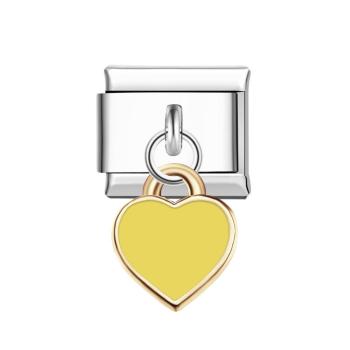 Italienischer Charm Mit Gelben Herzen Für Italienische Charm-armbänder Composable Link - ihrenamenskettede