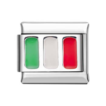 Italienischer Charm Mit Italienischer Flagge Für Italienische Charm-armbänder Composable Link - ihrenamenskettede