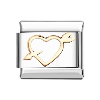 Italienischer Charm „ein Pfeil Durchs Herz“ Für Italienische Charm-armbänder Composable Link - ihrenamenskettede
