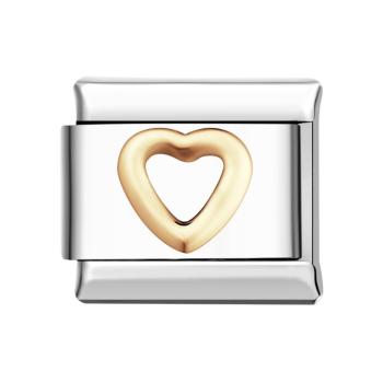 Italienischer Charm „goldenes Herz“ Für Italienische Charm-armbänder Composable Link - ihrenamenskettede