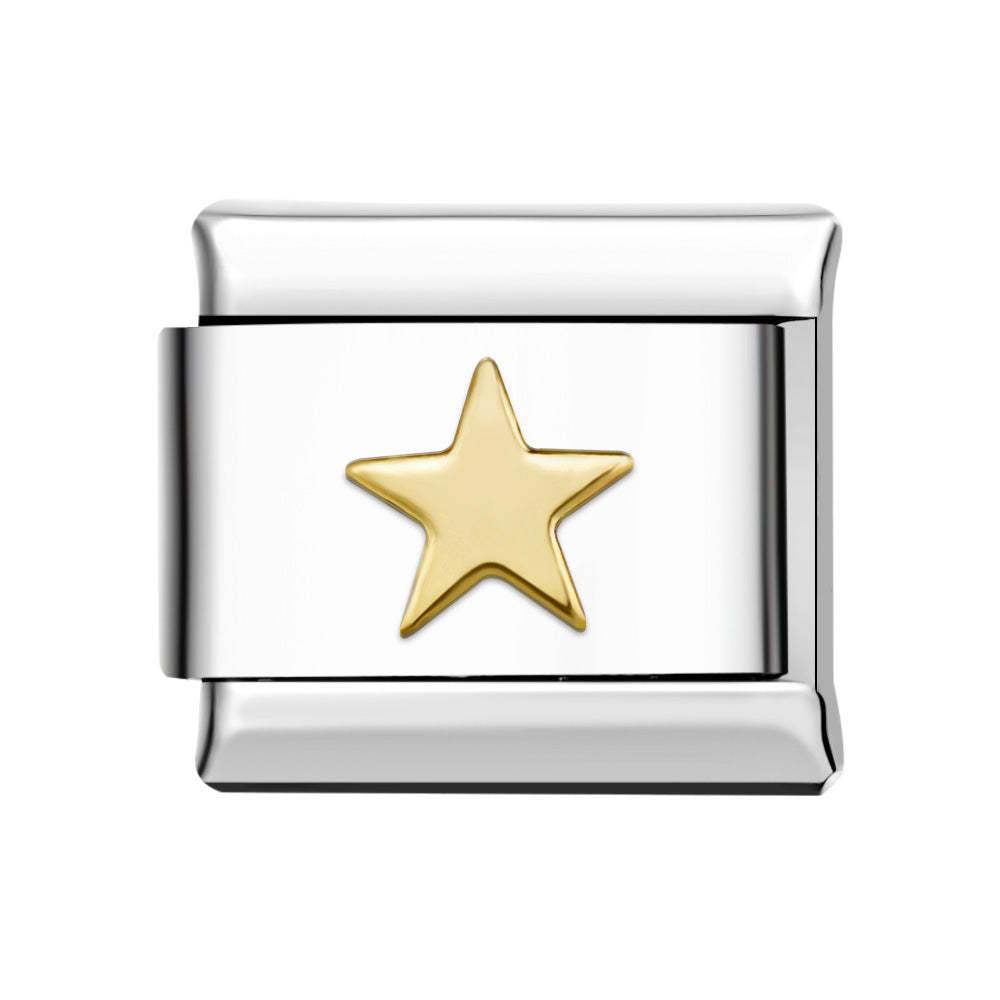 Pentagramm-goldener Italienischer Charm Für Italienische Charm-armbänder Composable Link - ihrenamenskettede