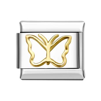 Klassischer Italienischer Charm Mit Goldenem Schmetterling Für Italienische Charm-armbänder Composable Link - ihrenamenskettede