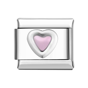 Liebesherz – Rosa Italienischer Charm Für Italienische Charm-armbänder Composable Link - ihrenamenskettede