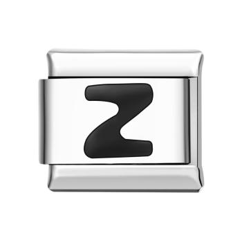 Buchstabe Z-schwarzer Italienischer Charm Für Italienische Charm-armbänder Composable Link - ihrenamenskettede