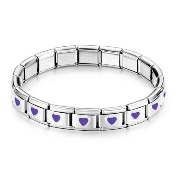 Lila Love Vintage Italienisches Charm-armband - ihrenamenskettede
