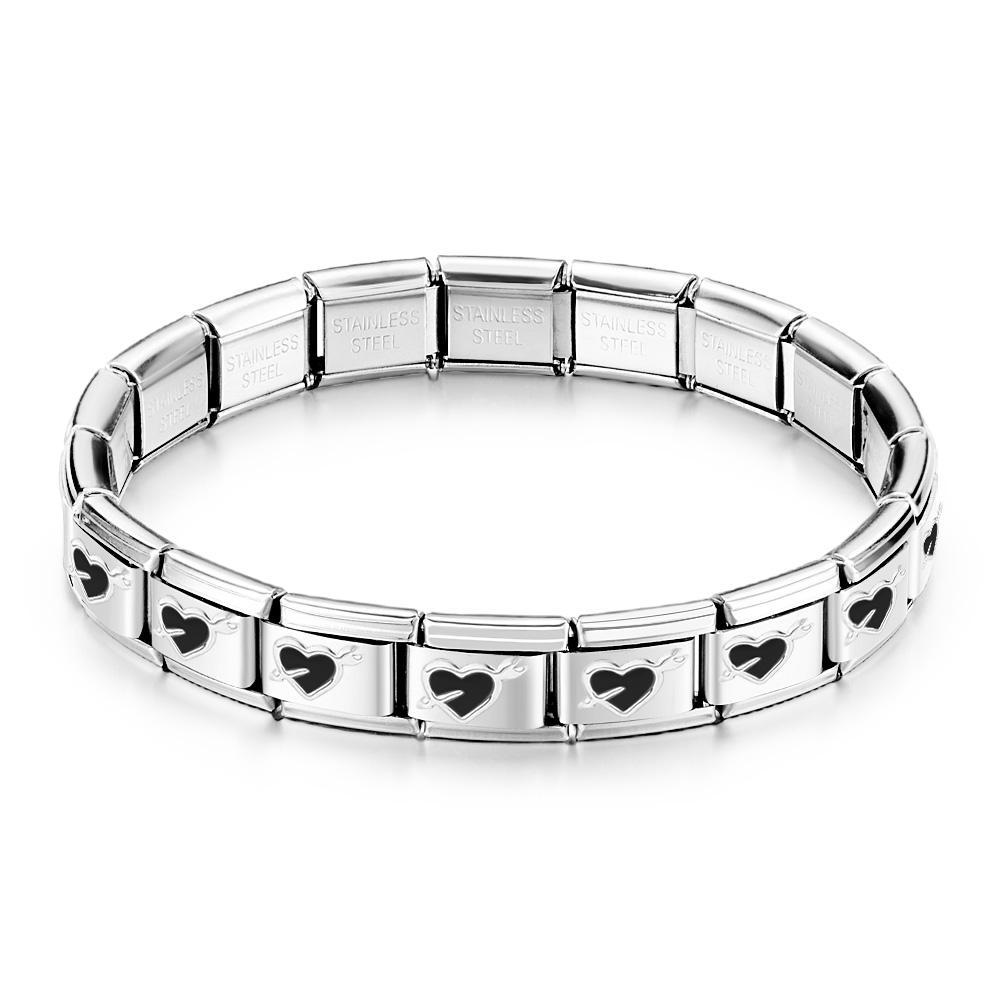 Liebe Auf Den Ersten Blick, Schwarzes Italienisches Vintage-charm-armband - ihrenamenskettede