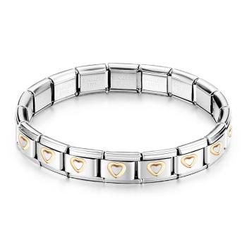 Gold Line Herz Vintage Italienisches Charm-armband - ihrenamenskettede