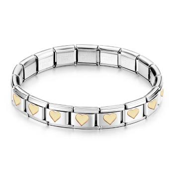 Gold Herz Vintage Italienisches Charm-armband - ihrenamenskettede