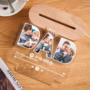 Personalisiertes Lied-nachtlicht Mit Fotos, Personalisierte Led-lampe Für Papa, Vatertagsgeschenk - ihrenamenskettede