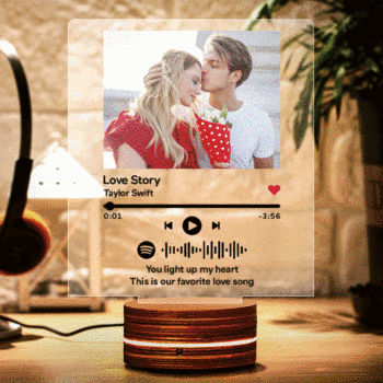 Benutzerdefiniertes Foto Spotify Code Nachtlicht Musikplakette Nachtlicht Romantisches Geschenk - ihrenamenskettede