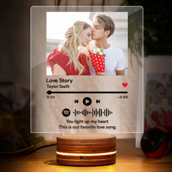 Benutzerdefiniertes Foto Spotify Code Nachtlicht Musikplakette Nachtlicht Romantisches Geschenk - ihrenamenskettede
