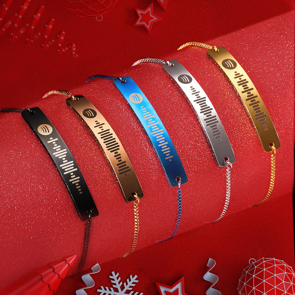 Musik Code Musik Armband Rostfreier Stahl Benutzerdefiniert Armband Silber