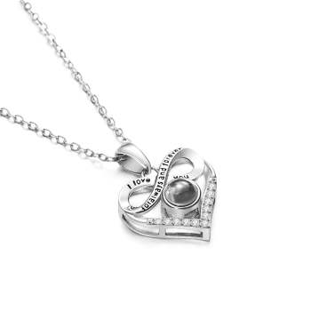 Personalisierte Halskette mit unendlich vielen projizierten Fotos als Erinnerungsgeschenk für die Mutter. Halskette mit Unendlichkeitsliebe. Personalisiertes Bild im Inneren des Schmucks – NameNecklace