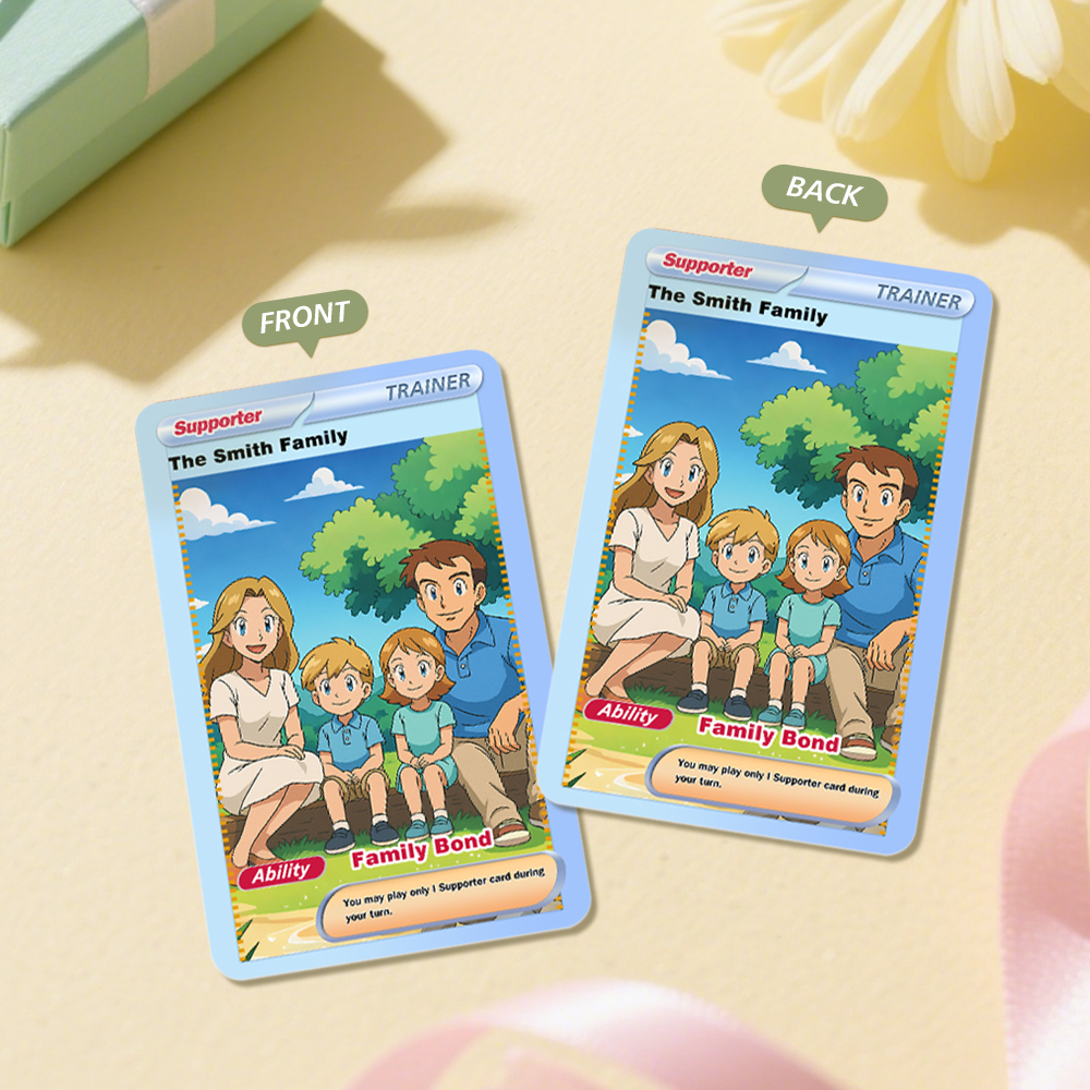 Weihnachtsgeschenke: Personalisierte Anime-sammelkarte Mit Foto Und Namen | Einzigartiges Geschenk Für Fans Und Paare - namenecklacede